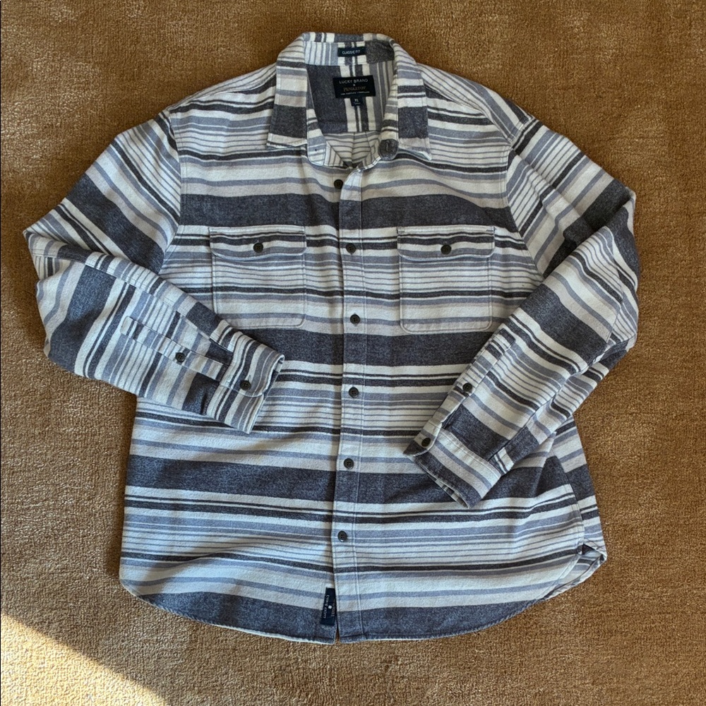 Lucky Brand x Pendleton - Men’s Striped Flannel - Tagged XL, fits L